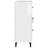 Sideboard High Gloss White 69.5x34x90 cm Engineered Wood - Close-Up Angle