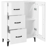 Sideboard High Gloss White 69.5x34x90 cm Engineered Wood - Low Angle