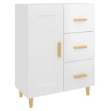 Sideboard High Gloss White 69.5x34x90 cm Engineered Wood - Front View