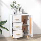 Sideboard High Gloss White 69.5x34x90 cm Engineered Wood - Side View