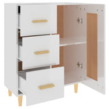 Sideboard High Gloss White 69.5x34x90 cm Engineered Wood