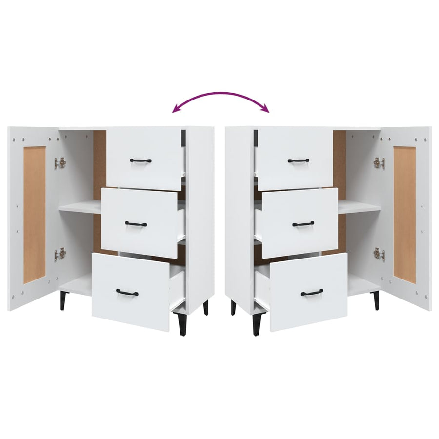 Sideboard White 69.5x34x90 cm Engineered Wood