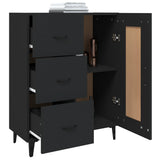 Sideboard Black 69.5x34x90 cm Engineered Wood - 45-Degree Angle