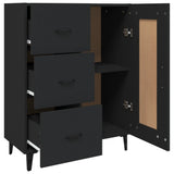Sideboard Black 69.5x34x90 cm Engineered Wood - Rear View