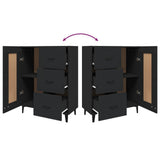 Sideboard Black 69.5x34x90 cm Engineered Wood - Extra Image