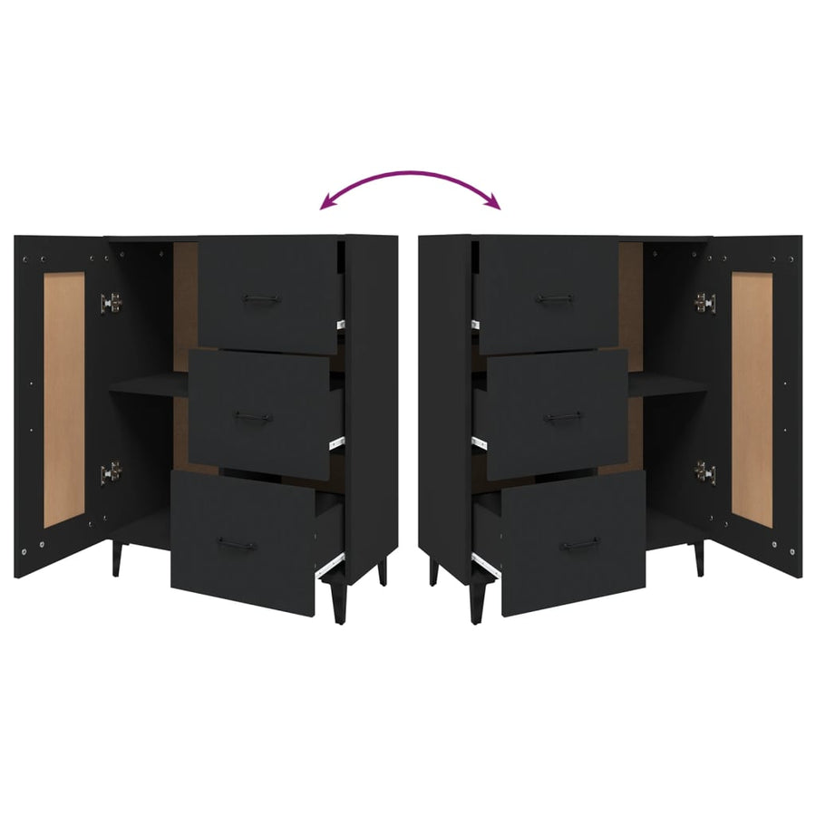 Sideboard Black 69.5x34x90 cm Engineered Wood