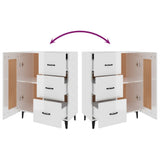 Sideboard High Gloss White 69.5x34x90 cm Engineered Wood