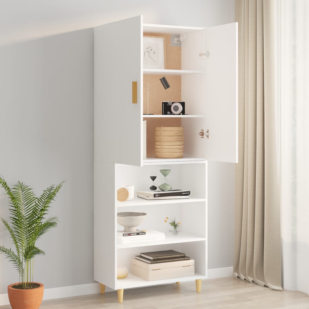 Hanging Wall Cabinet White 69.5x34x90 cm