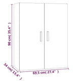 Hanging Wall Cabinet White 69.5x34x90 cm - Extra Image