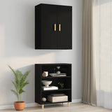 Hanging Wall Cabinet Black 69.5x34x90 cm - Side View