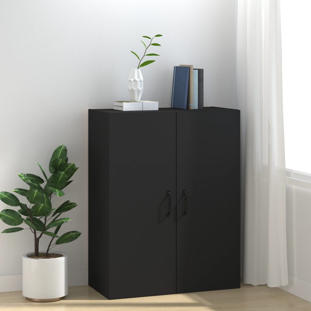 Hanging Cabinet Black 69.5x34x90 cm Engineered Wood