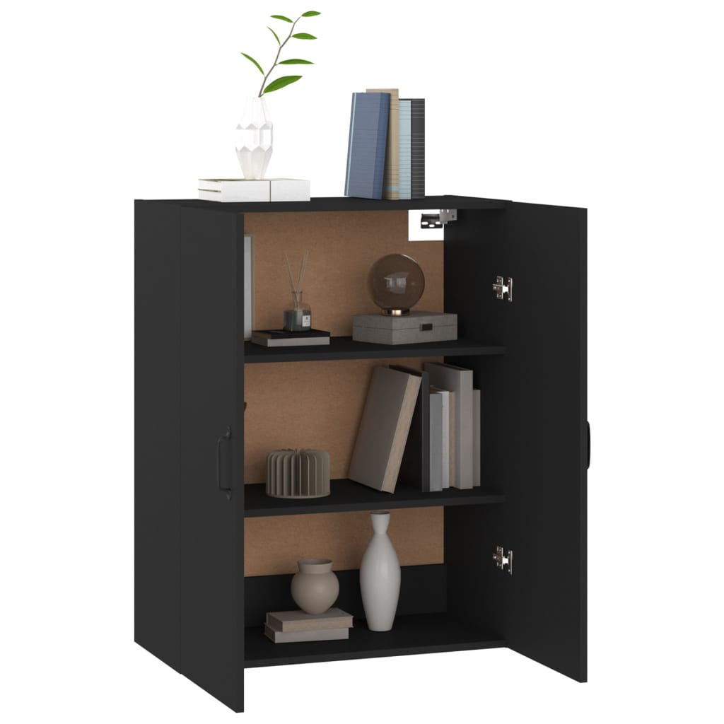 Hanging Cabinet Black 69.5x34x90 cm Engineered Wood