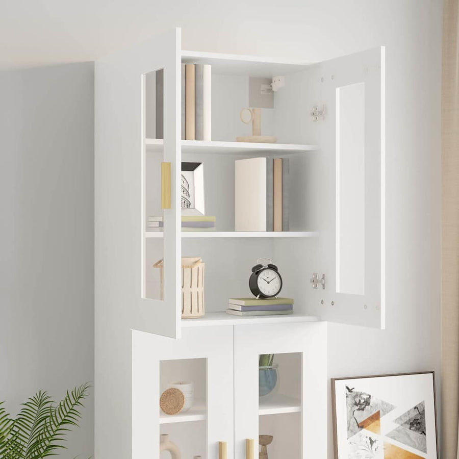 Hanging Wall Cabinet White 69.5x34x90 cm