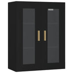 Hanging Wall Cabinet Black 69.5x34x90 cm