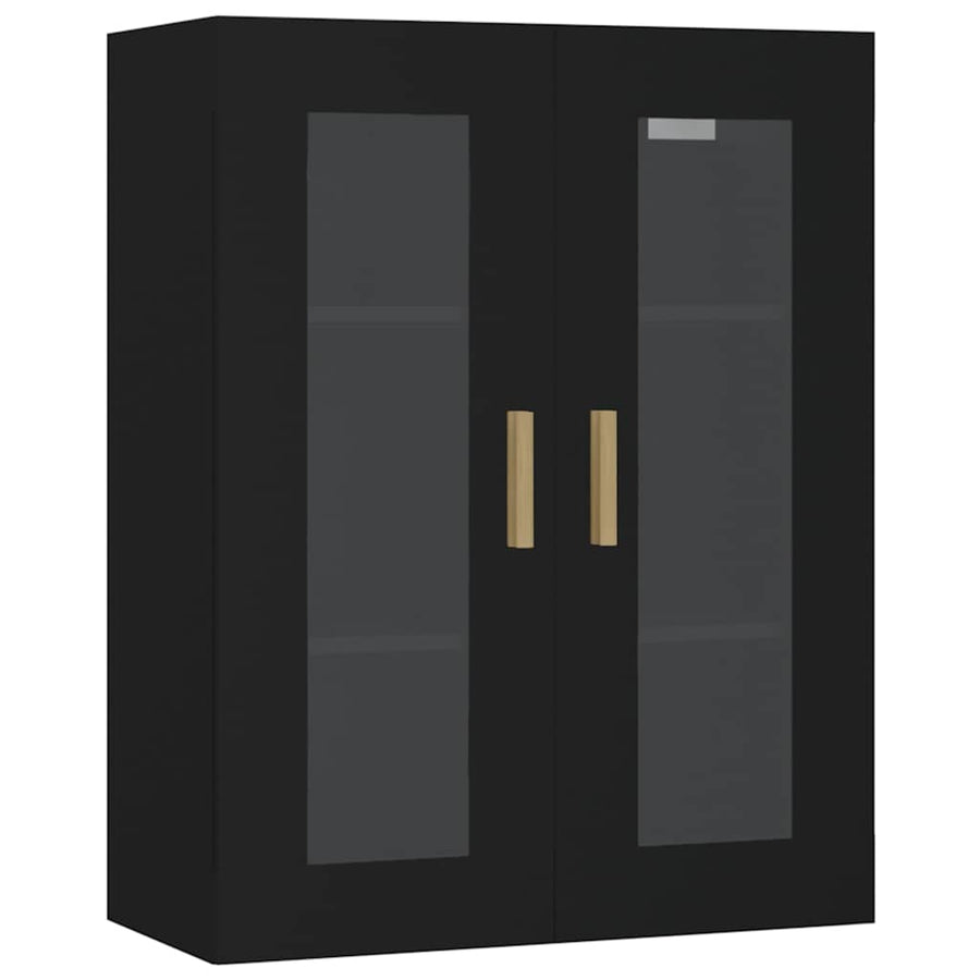 Hanging Wall Cabinet Black 69.5x34x90 cm