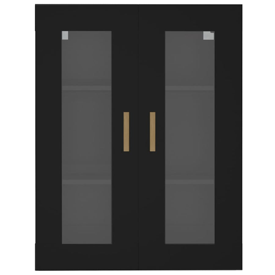 Hanging Wall Cabinet Black 69.5x34x90 cm