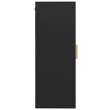 Hanging Wall Cabinet Black 69.5x34x90 cm - Top-Down View