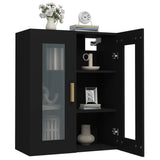 Hanging Wall Cabinet Black 69.5x34x90 cm - Close-Up Angle