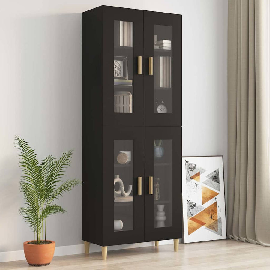 Hanging Wall Cabinet Black 69.5x34x90 cm