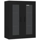 Hanging Wall Cabinet Black 69.5x34x90 cm