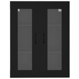 Hanging Wall Cabinet Black 69.5x34x90 cm - Side View