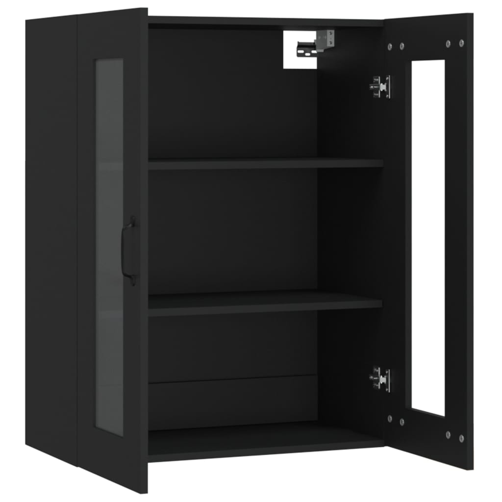 Hanging Wall Cabinet Black 69.5x34x90 cm
