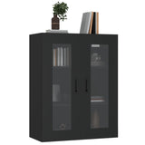 Hanging Wall Cabinet Black 69.5x34x90 cm