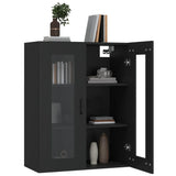 Hanging Wall Cabinet Black 69.5x34x90 cm