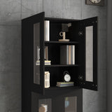 Hanging Wall Cabinet Black 69.5x34x90 cm