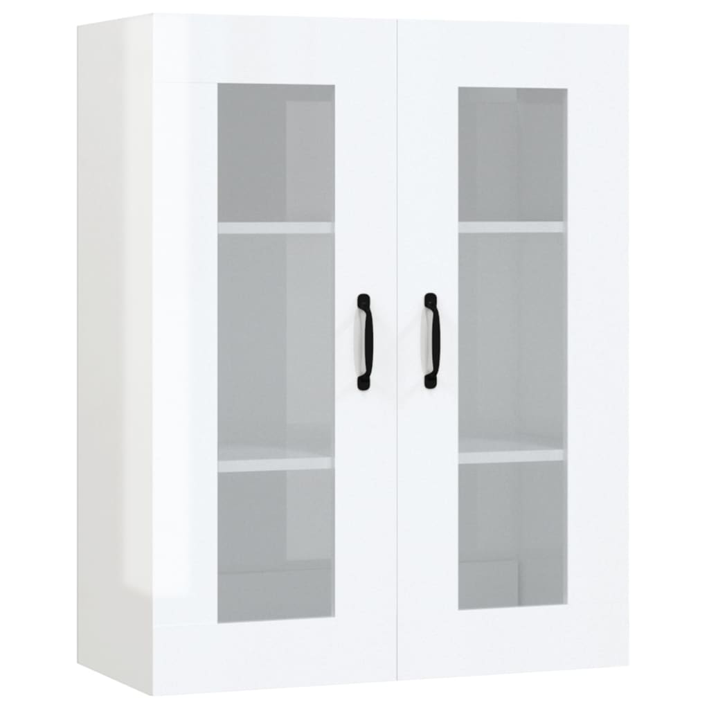 Hanging Wall Cabinet High Gloss White 69.5x34x90 cm