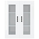 Hanging Wall Cabinet High Gloss White 69.5x34x90 cm
