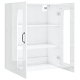 Hanging Wall Cabinet High Gloss White 69.5x34x90 cm - 45-Degree Angle