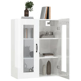 Hanging Wall Cabinet High Gloss White 69.5x34x90 cm - Close-Up Angle