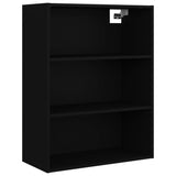 Hanging Wall Cabinet Black 69.5x32.5x90 cm - Front View