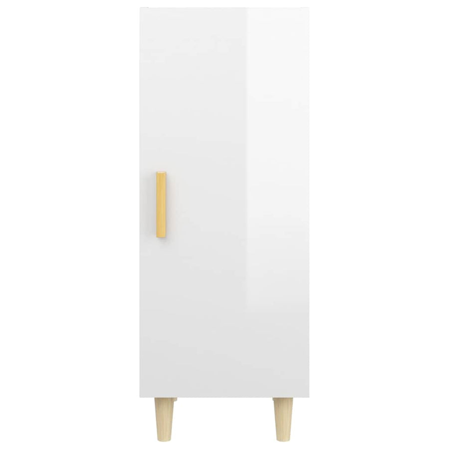 Sideboard High Gloss White 34.5x34x90 cm Engineered Wood