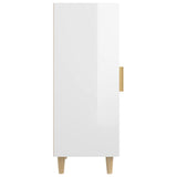 Sideboard High Gloss White 34.5x34x90 cm Engineered Wood - 45-Degree Angle