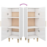 Sideboard High Gloss White 34.5x34x90 cm Engineered Wood