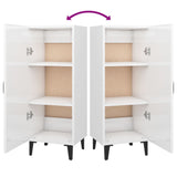 Sideboard High Gloss White 34.5x34x90 cm Engineered Wood - Extra Image