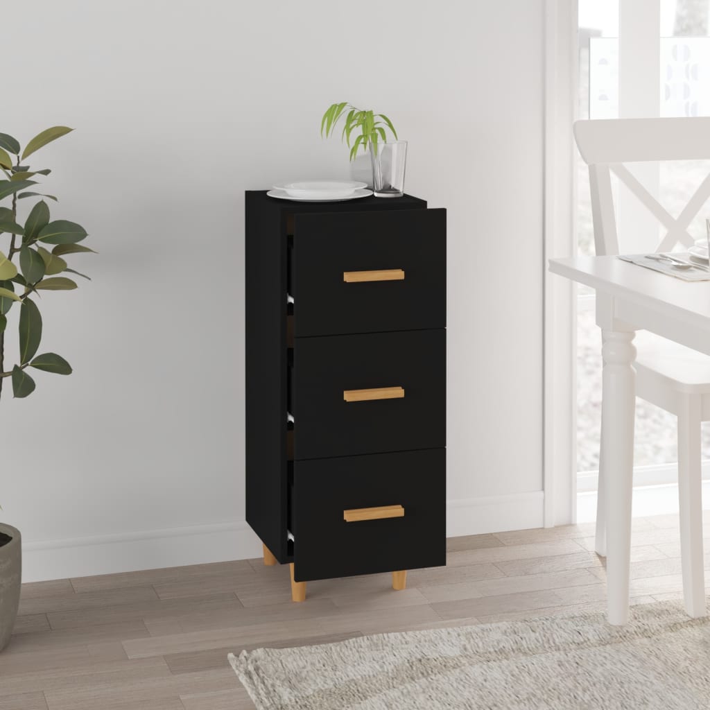 Sideboard Black 34.5x34x90 cm Engineered Wood