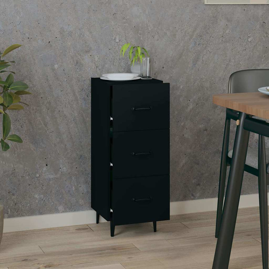 Sideboard Black 34.5x34x90 cm Engineered Wood