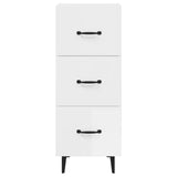 Sideboard High Gloss White 34.5x34x90 cm Engineered Wood - 45-Degree Angle