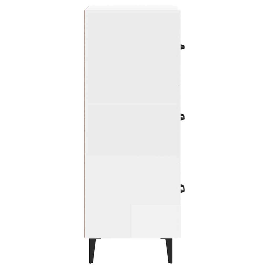 Sideboard High Gloss White 34.5x34x90 cm Engineered Wood