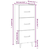 Sideboard High Gloss White 34.5x34x90 cm Engineered Wood - Extra Image