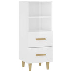Sideboard High Gloss White 34.5x34x90 cm Engineered Wood