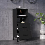 Sideboard Black 34.5x34x90 cm Engineered Wood - Side View