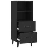 Sideboard Black 34.5x34x90 cm Engineered Wood - Close-Up Angle