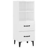 Sideboard High Gloss White 34.5x34x90 cm Engineered Wood - Front View