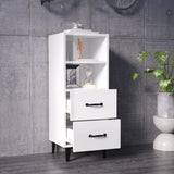 Sideboard High Gloss White 34.5x34x90 cm Engineered Wood - Side View