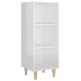 Sideboard High Gloss White 34.5x32.5x90 cm Engineered Wood - Front View