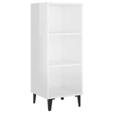 Sideboard High Gloss White 34.5x32.5x90 cm Engineered Wood - Front View
